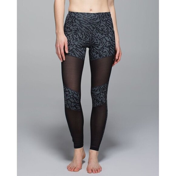 Lululemon Hot To Street Legging 8 Biggie Brushed Animal Coal Black W5H73S - Picture 1 of 12